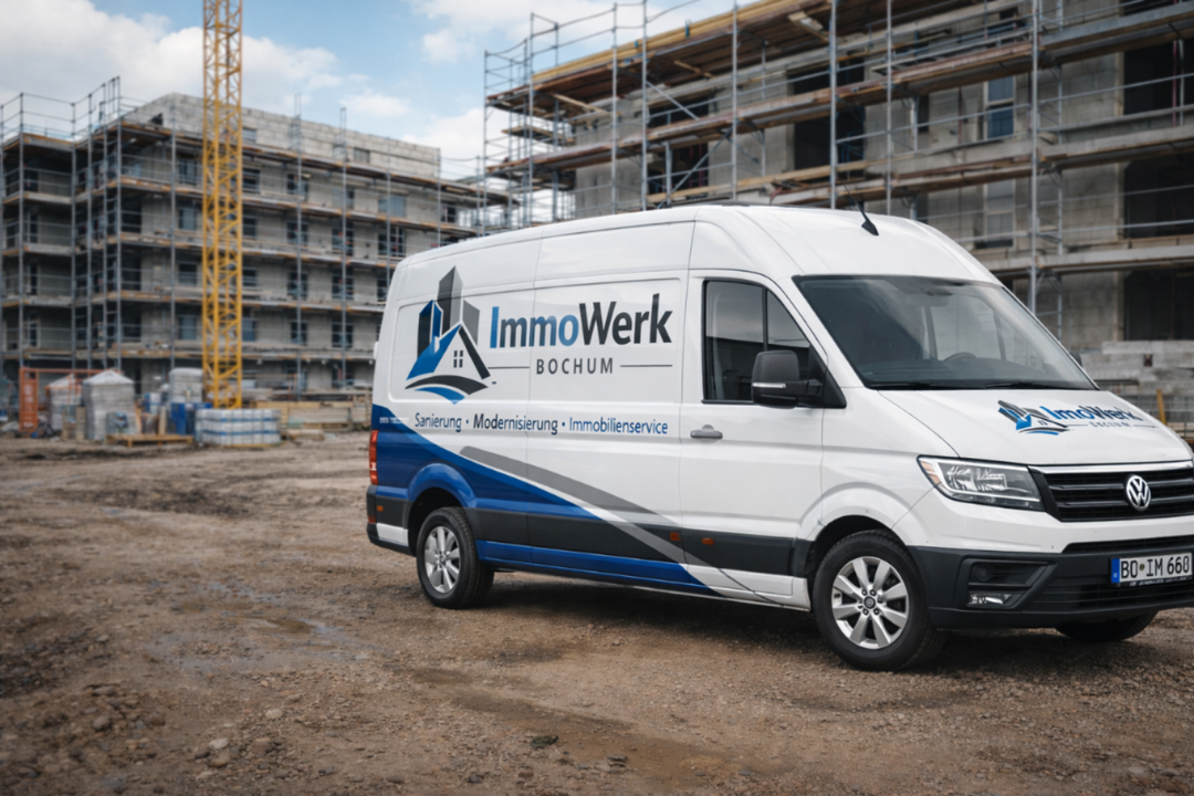 ImmoWerk Bochum vor einer Baustelle im Einsatz