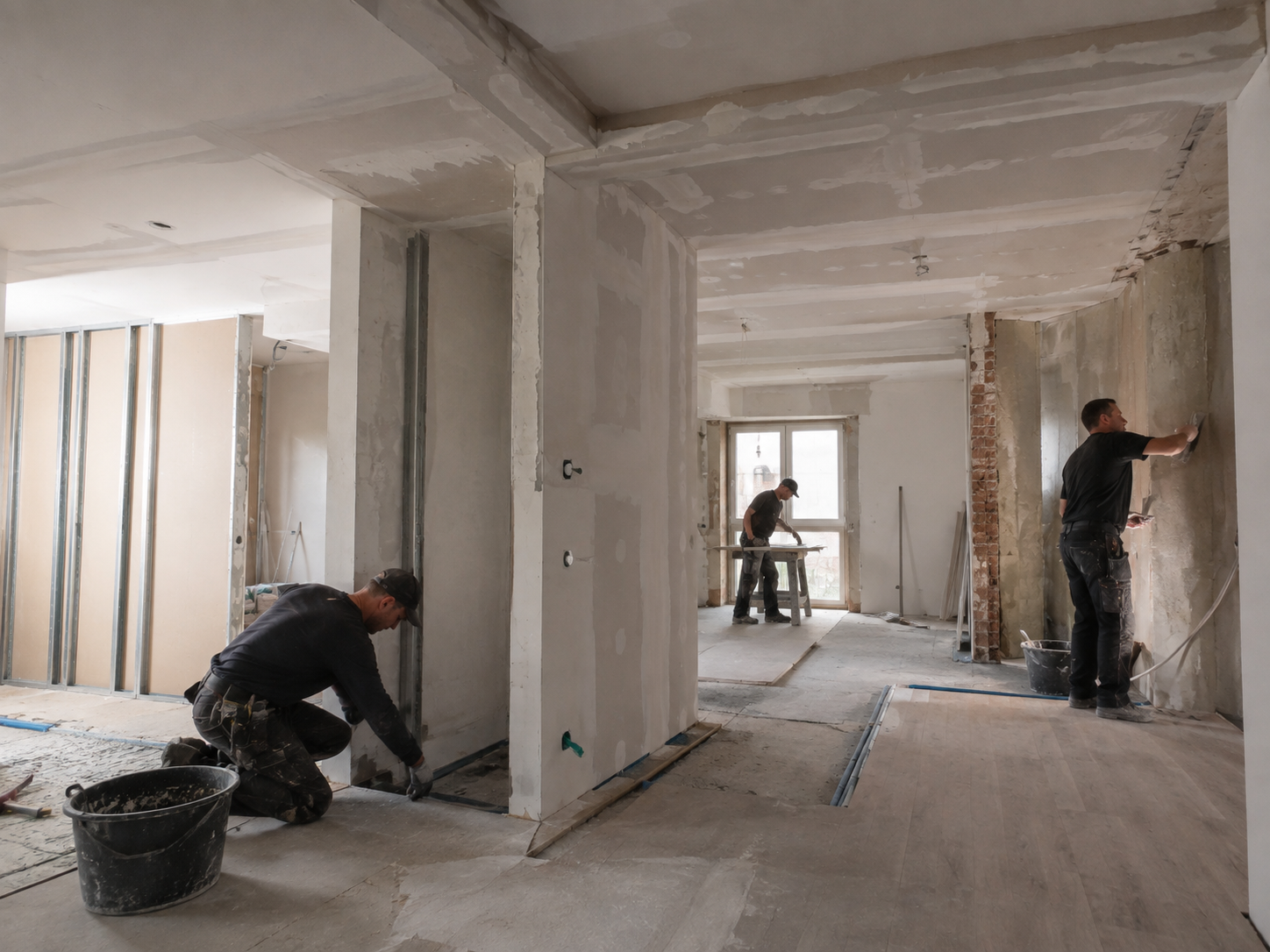 Kombinierter Innenausbau mit Renovierungs- und Sanierungsarbeiten