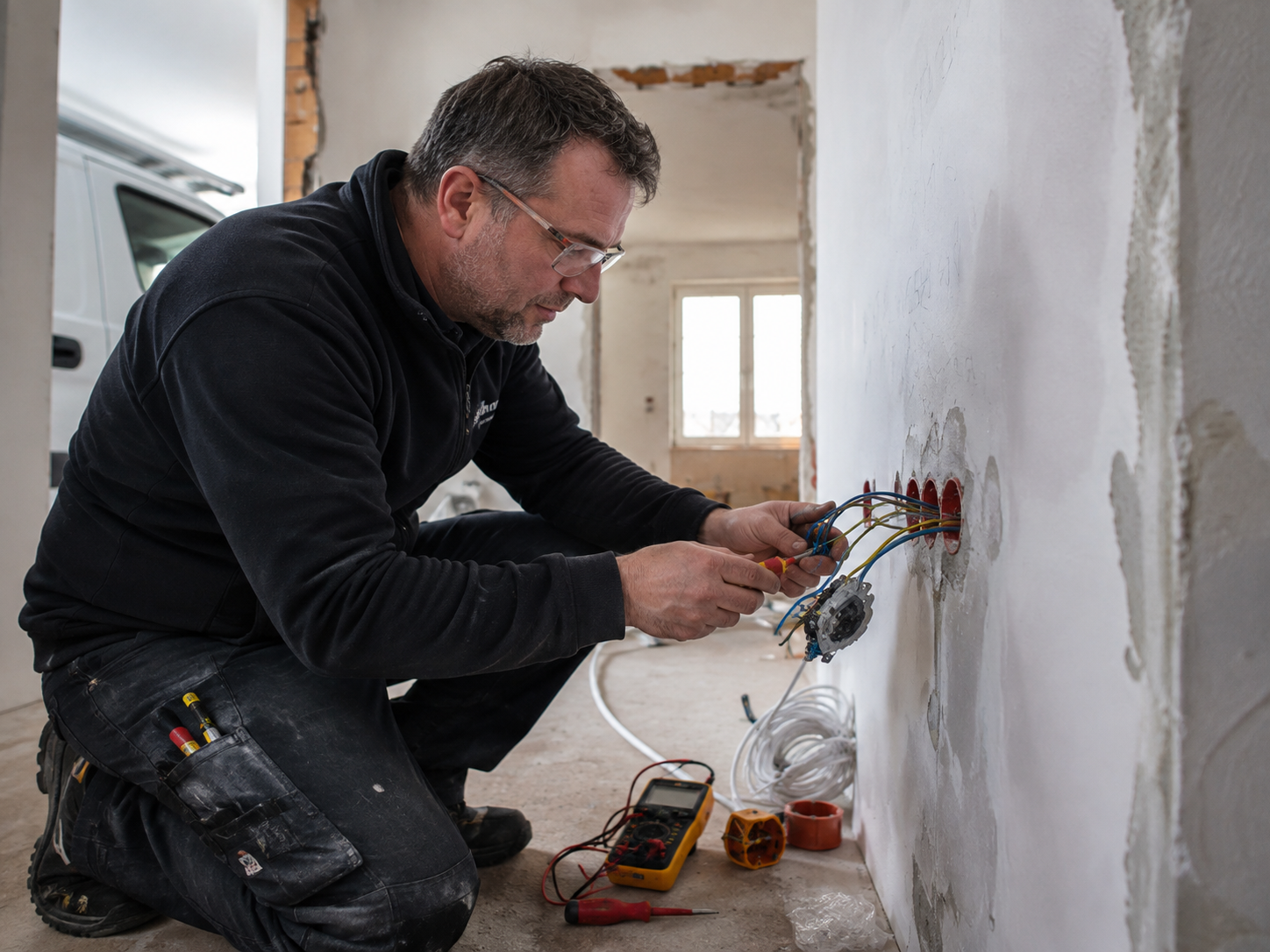 Elektroarbeiten an Steckdosen und Leitungen